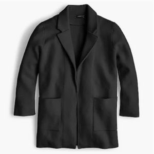 J.Crew Black Merino Wool Blazer Jacket Cardigan Sweater